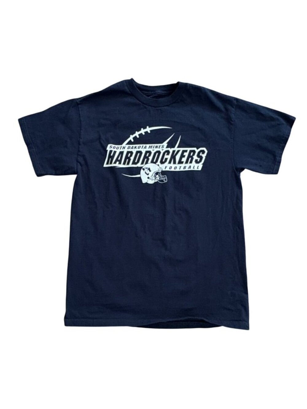 South Dakota Mines Hardrockers Football Adult Graphic T-Shirt-Blue-M-GUC